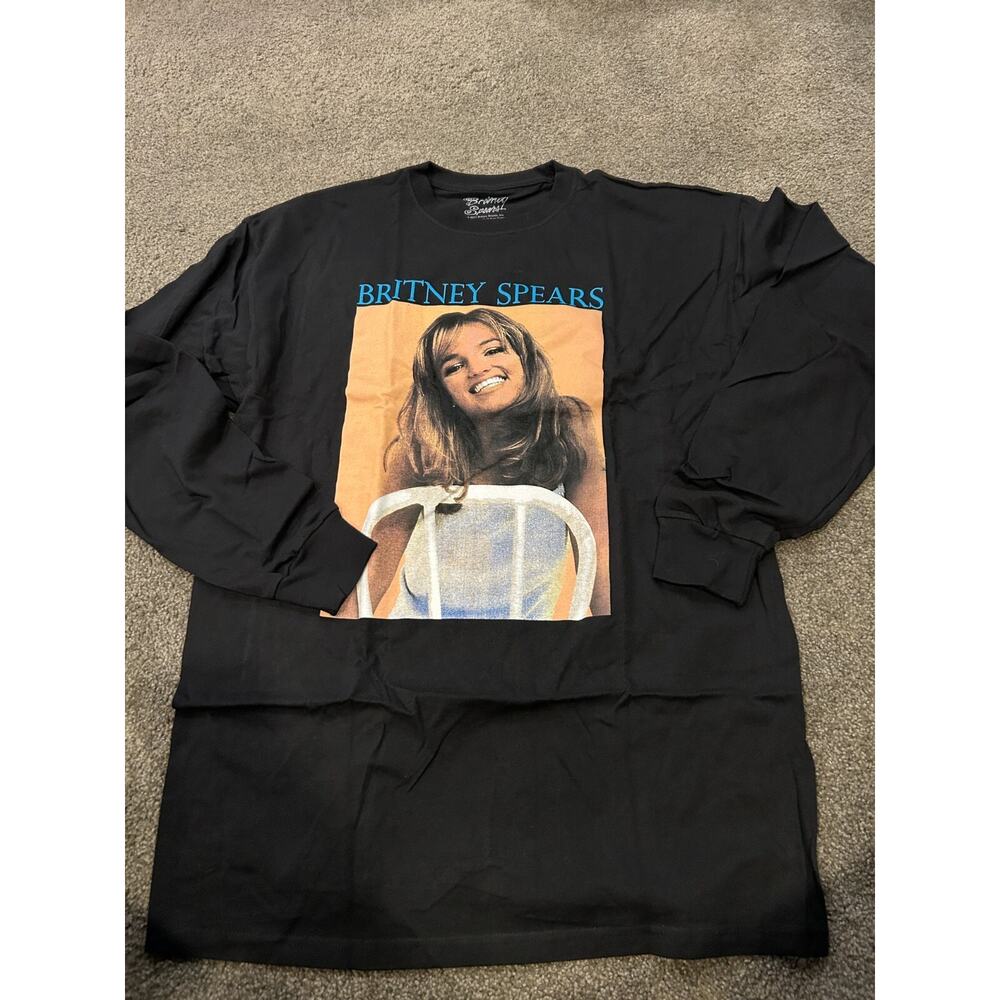 Britney Spears Portait Chair Black and Blue Womans Long Sleeve Size XL‎